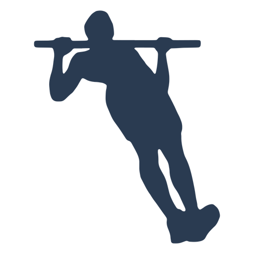 Man's silhouette doing pull ups in horizontal bar  PNG Design