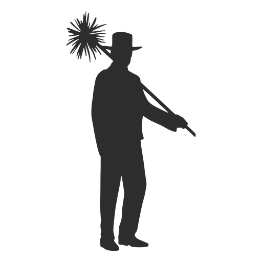 Chimney sweep with hat silhouette