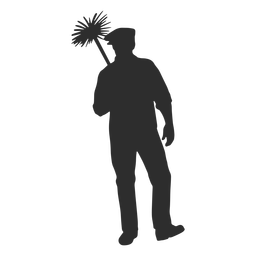 Silueta de pie de barrido de chimenea Diseño PNG