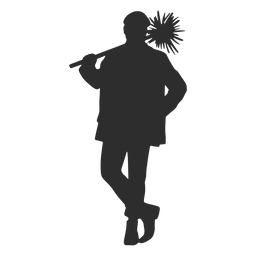 Chimney sweep posing silhouette  Transparent PNG