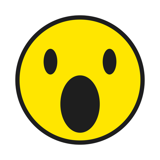 Surprised emoji color stroke PNG Design