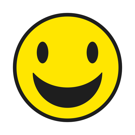 Smile emoji color stroke PNG Design