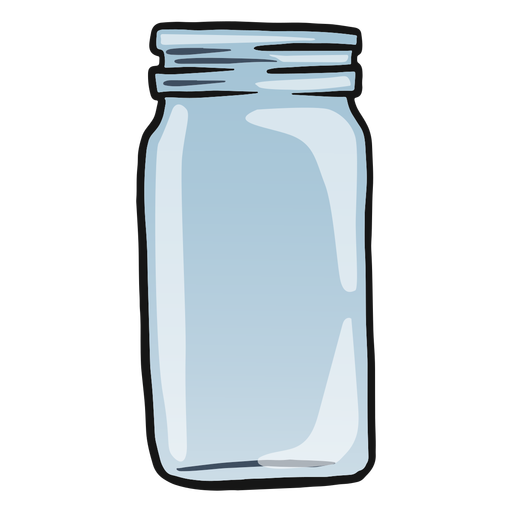 Empty glass jar color stroke PNG Design