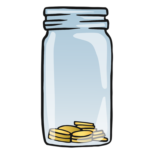 Savings jar color stroke PNG Design
