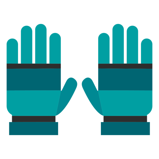 Blue goalkeeper gloves flat PNG Design