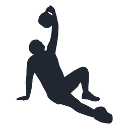 Man stretching with kettlebell silhouette PNG Design Transparent PNG