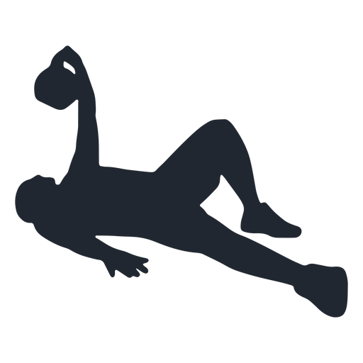 Man laying with kettlebell silhouette