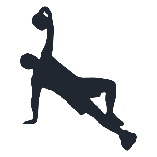 Man planking with kettlebell silhouette PNG Design