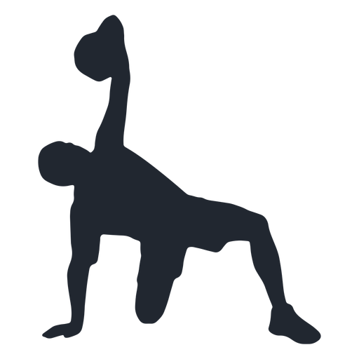 Man training with kettlebell silhouette