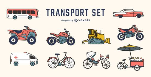 Transportation vehicles side-view set Transportation vehicles side-view set