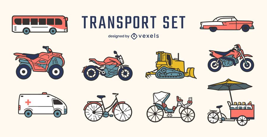 Transportation vehicles side-view set Transportation vehicles side-view set