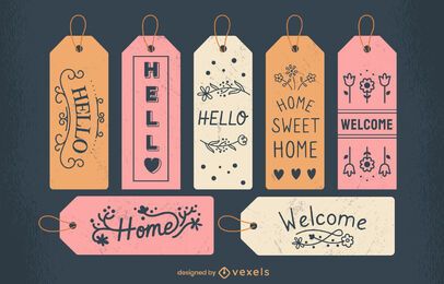 Door tags sweet home lettering set Door tags sweet home lettering set