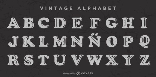 Vintage alphabet lettering design