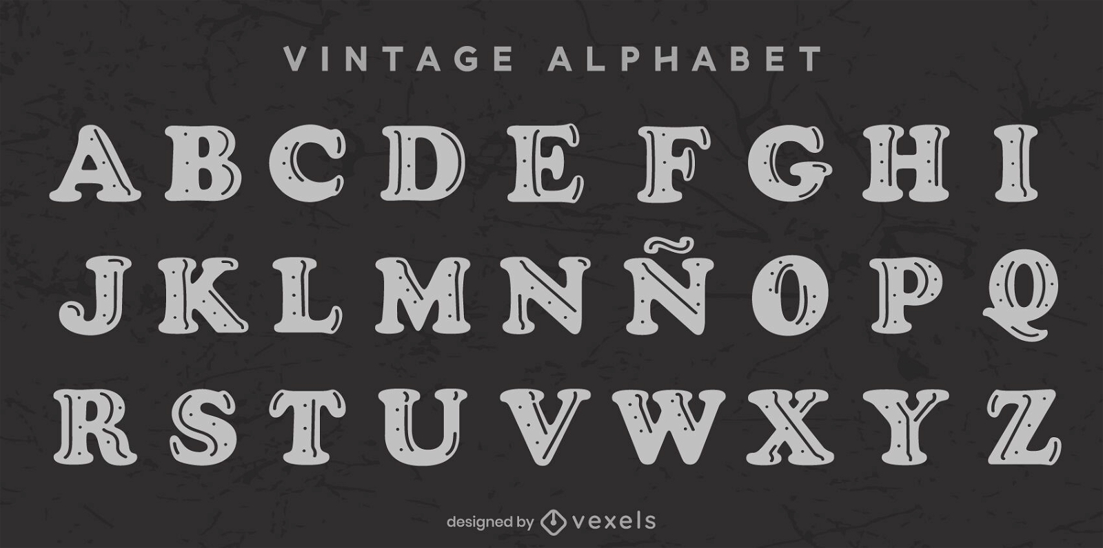 Diseño de letras del alfabeto vintage