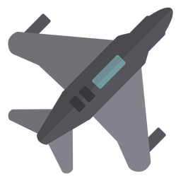 Military jet plane from top semi flat PNG Design