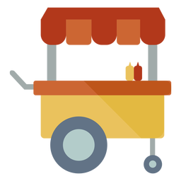 Fast Food Cart Semi Flat PNG & SVG Design For T-Shirts