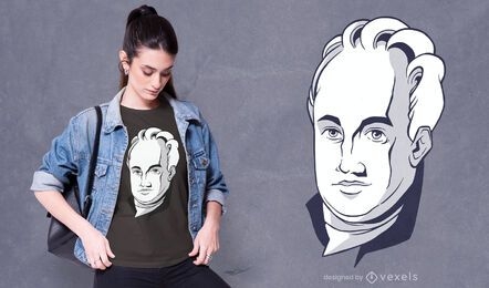 Diseño de camiseta de escritor alemán Goethe.