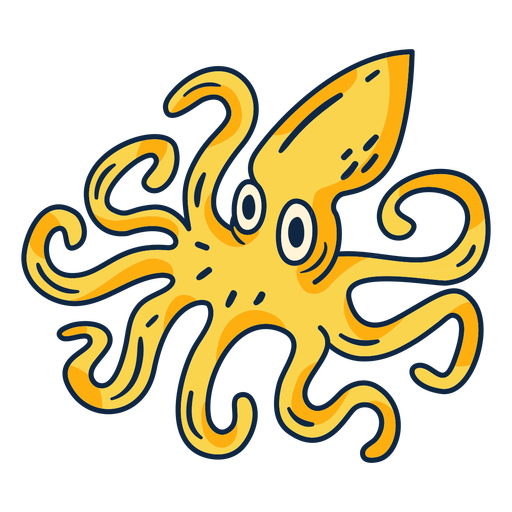 Crazy squid cartoon PNG Design