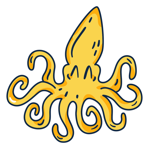Cute squid cartoon PNG Design