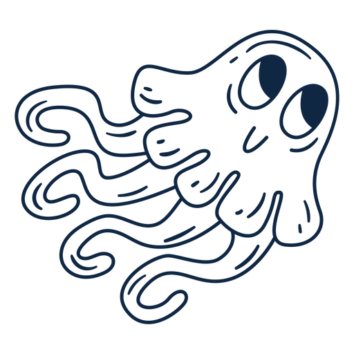 Cartoon jellyfish stroke