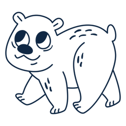 Cartoon polar bear stroke Transparent PNG