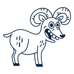 Crazy goat stroke PNG Design