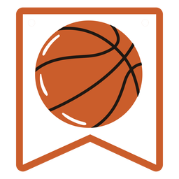 Basketball ball badge semi flat Transparent PNG