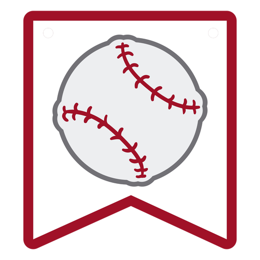 Emblema de bola de beisebol plano Desenho PNG