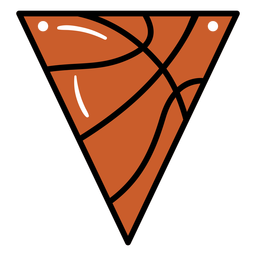 Triangular basketball pennant semi flat