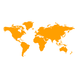 Yellow world map silhouette Transparent PNG