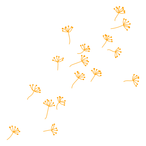 Flying dandelion seeds stroke PNG Design