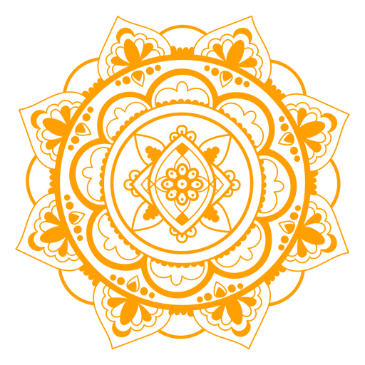 Yellow mandala design PNG Design