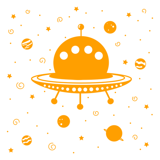 Flying saucer cut out PNG Design