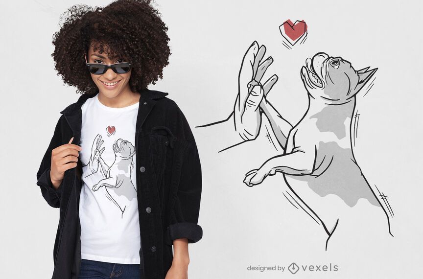 Bulldog pet love line art t-shirt design Bulldog pet love line art t-shirt design