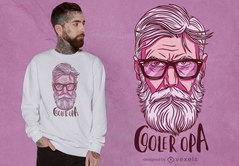 Cool grandfather portrait t-shirt design Cool grandfather portrait t-shirt design