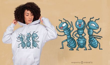 Design de camiseta para festa de formigas