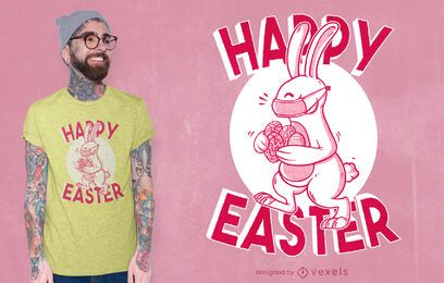 Gesichtsmaske Ostern Hasen T-Shirt Design