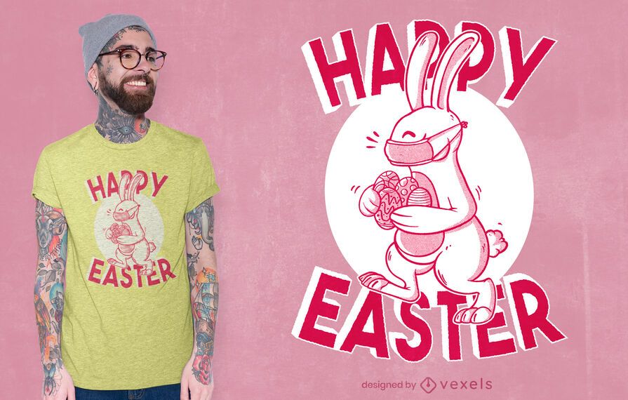 Face mask easter bunny t-shirt design Face mask easter bunny t-shirt design