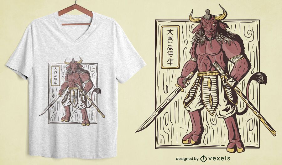 Samurai ox t-shirt design Samurai ox t-shirt design