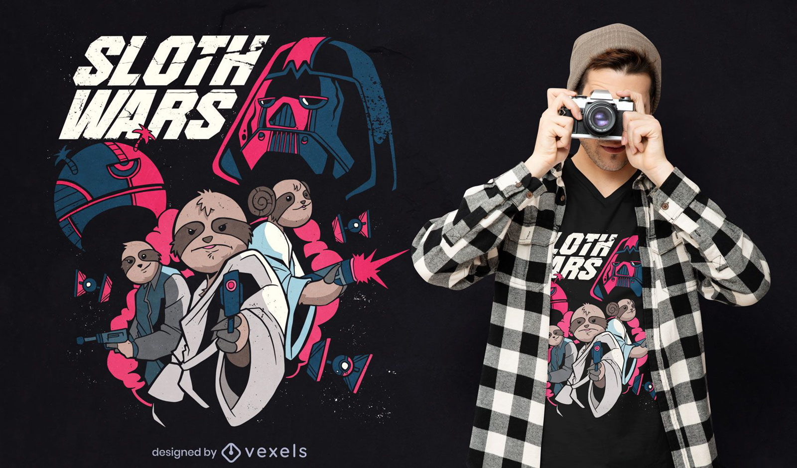 Sloth wars t-shirt design