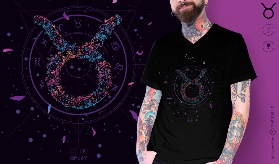 Taurus floral zodiac sign t-shirt design Taurus floral zodiac sign t-shirt design