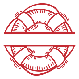 Red float label stroke PNG Design