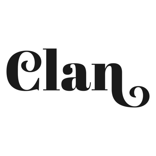 Clan swirly lettering