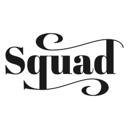 Squad Swirly Lettering PNG & SVG Design For T-Shirts