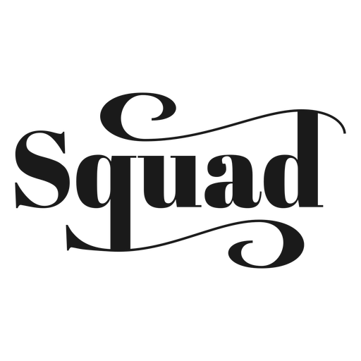 Squad swirly lettering PNG Design