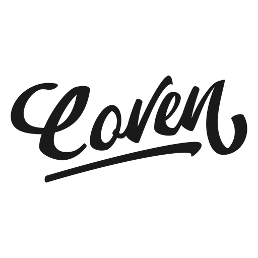 Coven cursive quote lettering