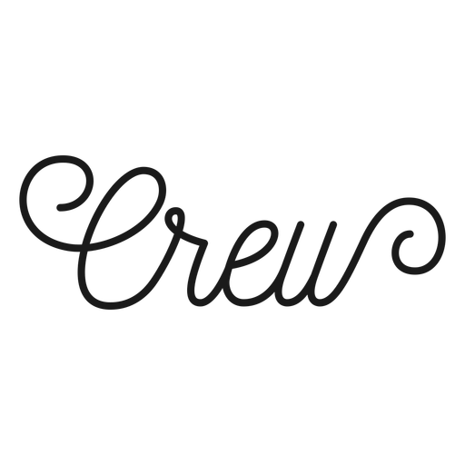 Crew cursive lettering