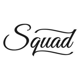 Squad Cursive Label Stroke PNG & SVG Design For T-Shirts