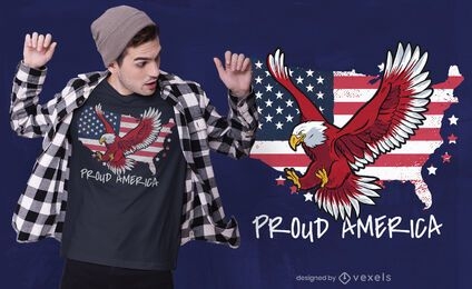 Orgulloso diseño de camiseta de américa