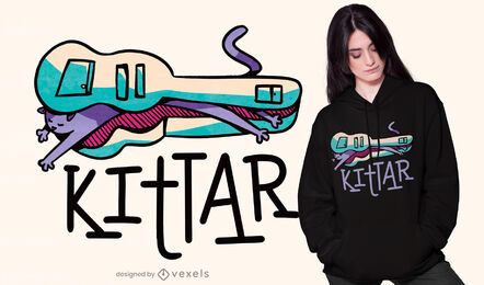 Cat in guitar sleeve t-shirt design Cat in guitar sleeve t-shirt design